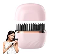 Brosse Coiffante Chauffante, Peigne Chauffant à 3 Températures, Brosse Mini Lissante Cheveux Court Sans Fil, Brosses Coiffante Anti-Brûlure Pour Cheveux Lisses & Boucles (Rose)