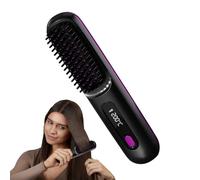 Brosse Coiffante Sans Fil - Matériau ABS Noir Rose Blanc, Affichage De Trois Modes De Température, Solution De Soin Des Cheveux Électrique, Lissage Rapide Sans Tirer, Panneau De Commande À Écran