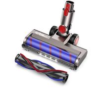 Brosse Compatible avec Aspirateur Dyson V7 V8 V10 V11 V15, FLYLINKTECH Brosse Dyson Flexible et Pivotante à 180° avec 4 Lampes Frontales LED et 2 Rouleaux de Remplacement - Garantie 1 An