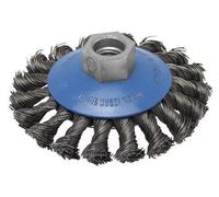 Brosse conique à fils torsadés, Ø 100 mm M14