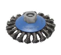 Brosse conique à fils torsadés, Ø 100 mm M14