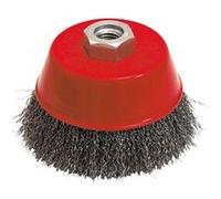 Brosse conique pour meuleuse fil acier ondulé 0.30 mm D. 100 mm M14 pour métal - Décapage dur - - 540.100V