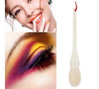 Brosse Cosmétique En Rotin, Grande Brosse À Blush En Laine Douce, Outils De Maquillage Professionnels, Poignée Kabuki, Poils De Chèvre Naturels Doux, 1 Pièce