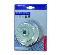 Tivoly Brosse tasse pour meuleuse XT20252006001 – fil ondulé acier Ø100 mm 0,35 mm, décapage métal