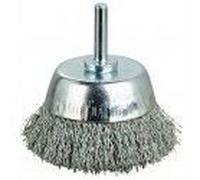 Brosse coupe sur tige fil inox ondulé ° 75 mm pour perceuse SCID