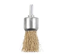 Brosse coupelle for meuleuse et outils abrasifs, brosse métallique à tige ronde en acier au carbone solidement fixée (1 pièce)(25mm)