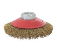 Brosse cuvette en acier laitonné ondulé - SCID - Diamètre 90 mm