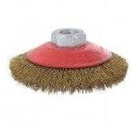 Brosse cuvette fils acier laitonnées ondulés pour meuleuse ° 90 mm SCID