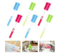 Brosse d’Éponge de Bouteille 6 Pcs Brosse de Nettoyage en Mousse Brosse à Bouteille Éponge Réglable pour Biberon Bouteille Vin Carafe Thermos Bouteille Vin (Rouge Bleu Vert)