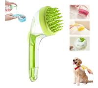 Brosse de bain 2 en 1 pour chien avec distributeur de shampooing intégré, massage de toilettage pour chiens et chats à poils longs et courts (vert, dents grossières)
