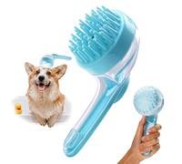 Brosse de bain 2 en 1 pour chien, brosse à shampooing, brosse à bulles, brosse à récurer en silicone souple pour le bain avec distributeur de savon, toilettage d'animaux de compagnie, massage pour le