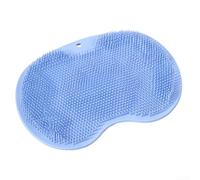 Brosse de bain, brosse de bain en silicone, brosse à récurer à long manche, outil de bain à double usage avec portée étendue pour le dos des pieds pour la maison et la salle de bain (bleu)