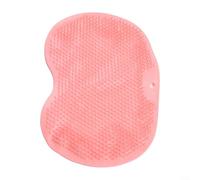 Brosse de bain, brosse de bain en silicone, brosse à récurer le dos et les pieds, outil de bain à double usage avec portée étendue, design ergonomique pour la maison et la salle de bain (rose)