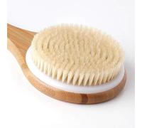 Brosse De Bain, Brosse Pour Le Dos, Brosse Pour Le Corps, Brosse Sèche À Long Manche, Poils Naturels En Bambou, Masse Exfoliante