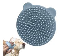 Brosse de Bain Canine Éponge Masseuse pour Chat en Silicone Forme d'Ours | Avec Poignée et Brosse de Toilettage Canine Animaux à poils courts et -longs, chiots, chatons, massage et shampoing Bleu