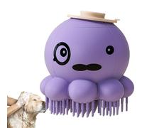 Brosse de bain douce en forme de pieuvre avec distributeur de savon, brosse à bulles pour chiens, chats, chiots, massages, animaux de compagnie, brosse de douche pour chiens à poils longs et courts,