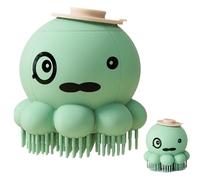 Brosse de bain douce en forme de pieuvre avec distributeur de savon, brosse à bulles pour chiens, chats, chiots, massages, animaux de compagnie, brosse de douche pour chiens à poils longs et courts,