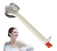 Brosse de Bain Douche Long Manche 38 cm, Brosse Corps avec Loofah & Brosse pour Pieds, pour le Brossage Du Dos Humide ou Sec, Nettoyage en Profondeur, Exfoliation Douce, Peau Radieuse