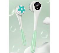 Brosse de bain électrique automatique avec long manche, pour un nettoyage en profondeur, une relaxation musculaire et une utilisation pratique pendant le bain (vert)