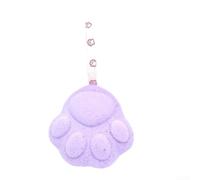 Brosse de bain en forme de pattes de chat mignonnes pour bébé - Boule de douche douce pour un nettoyage doux de la peau avec motif nid d'abeille et boucle de suspension en violet rose ou vert pour
