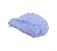 Brosse de bain en silicone avec portée étendue pour le nettoyage du dos, poils exfoliants doux pour les pieds et le corps, poignée ergonomique pour une prise en main sûre, ton bleu pour un soin
