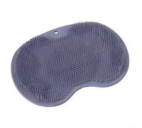 Brosse de bain en silicone avec portée étendue pour le nettoyage du dos, poils exfoliants doux pour les pieds et le corps, poignée ergonomique pour une prise en main sûre, ton bleu pour un soin