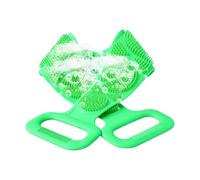 Brosse de bain en silicone double face pour massage, dos | Design double face, poils fins, massage texturé, longue bande élastique, ajustement du contour du corps, mousse riche