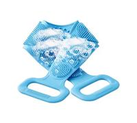 Brosse de bain en silicone double face pour massage, dos | Design double face, poils fins, massage texturé, longue bande élastique, ajustement du contour du corps, mousse riche