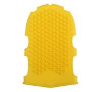Brosse de Bain en Silicone, Massage Exfoliant | Poils Longs et Denses, Conception à Deux Faces, Insertion des Doigts, Moulage Monobloc Jaune