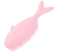 Brosse de Bain en Silicone Rose pour Cuir Chevelu et Cheveux | Texture Souple Peau, Format Portable, Usage Bain et Voyage, pour Hommes et Nouveaux Parents