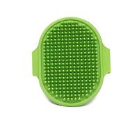 Brosse de bain pour animaux de compagnie, peigne de massage apaisant en caoutchouc avec poignée à anneau réglable, brosse de toilettage pour animaux de compagnie (vert)
