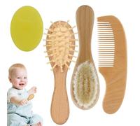 Brosse de bain pour bébé - Brosse de bain en bois pour les soins de bébé, brosse peigne en bois pour bébé | Matériau en hêtre, accessoire de soins pour bébé, baby shower, registre de bébé et cadeaux d