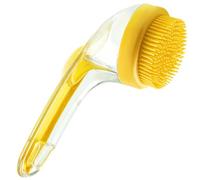Brosse de bain pour chien avec distributeur de savon, brosse à shampoing pour chien avec trou suspension, bain humide et sec anti-rayures pour chiens, chats et plus encore, pour un usage quotidien
