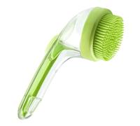 Brosse de bain pour chien avec distributeur de savon, brosse à shampoing pour chien avec trou suspension, outil bain humide et sec anti-rayures pour chiens, chats et plus encore