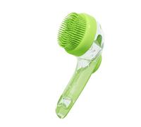 Brosse de bain pour chien avec distributeur de savon, brosse de shampooing pour chien, brosse de massage en silicone, dosage de shampooing à une main, extra douce - Suspension de baignoire