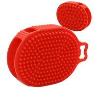 Brosse de bain pour chien, brosse de bain pour chien, double face, avec crochet de suspension, brosse de toilettage pour animaux de compagnie, pour frotter sous la douche, massage apaisant,