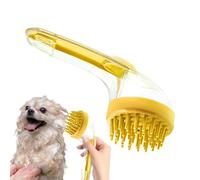 Brosse de bain pour chien - Brosse de massage avec distributeur de shampoing - Poils en silicone réutilisables - Accessoire de douche pour petits animaux, chiots, chatons