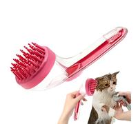 Brosse de bain pour chien - Brosse de massage avec distributeur de shampooing pour animaux de compagnie - Brosse réutilisable en silicone - Accessoire de douche pour cheveux longs et courts - Chiots