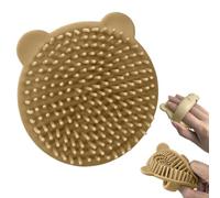 Brosse de bain pour chien Éponge Masseuse pour Chat en Silicone Forme | Brosse Lavante Chien avec sa Poignée Animaux à poils courts et -longs, chiots, chatons, massage et shampoing Jaune
