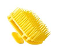 Brosse de bain pratique en voyage avec base creuse pour un séchage rapide combinée avec une fonction de massage du cuir chevelu pour adultes