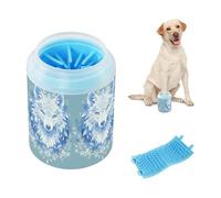 Brosse de bain réutilisable en silicone pour chien Motif loup bleu avec fleurs