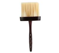Brosse de balayage de cheveux à long manche, Vintage, nettoyage doux du cou, plumeau pour barbier, rouge et marron, manche en bois massif, brosse en fibres de 24cm