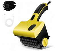 Brosse de barbecue électrique rechargeable - Brosse robuste pour grilles et carreaux - Outil de nettoyage sans fil avec deux têtes pour jardin, terrasse, allée 250 mm