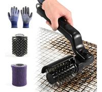 Brosse de barbecue électrique rechargeable sans fil, brosse de nettoyage automatique à 3 vitesses pour grille de barbecue en plein air, angle réglable, têtes de tampon à récurer en acier inoxydable