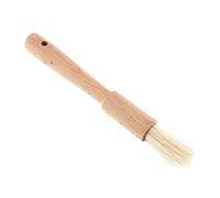Brosse de barbecue en bois, brosse de cuisson, huile, beurre, sauce, outil de cuisine, sûr, non toxique, pour griller, cuisson au barbecue, poignée ronde et plate (Brosse à manche rond)