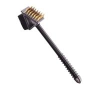 Brosse de barbecue | Grattoir à grille | Grattoir à grille robuste, brosse de barbecue à long manche, brosse de nettoyage triangulaire portable, kit de nettoyage efficace en métal, fil sûr pour tout