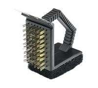 Brosse de barbecue - Grattoir ergonomique à angle droit, brosse à récurer en fil de cuivre durable, nettoyeur de grille de grille, outil portable pour grille de charbon de bois - Pour camping