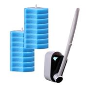 Brosse de bol - Système de nettoyage avec recharges | Ensemble de brosses détachantes | 16 tampons de recharge de nettoyant pour la rouille, le calcaire, les taches d'eau dure, le nettoyage et
