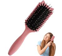 Brosse de brossage en plastique définissant les cheveux en plastique avec poignée pour les boucles, vagues et bobines définies sans effort, réduit les frisottis 2, 7x9, 6x1, 7 pouce