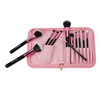 Brosse de brosse fantaisie de marque sur le sac zip, pièces, rose/noir